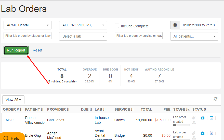 How to track Lab Order – Core Practice