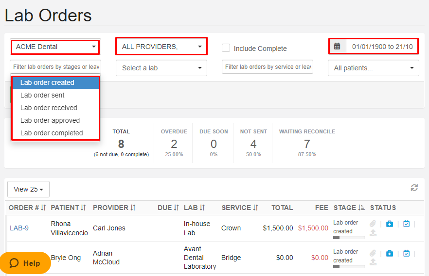 How to track Lab Order – Core Practice