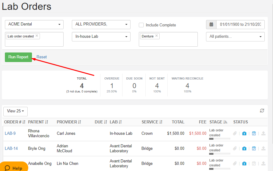 How to track Lab Order – Core Practice