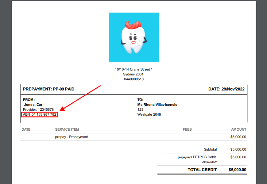 How to add an abn australian business number core practice